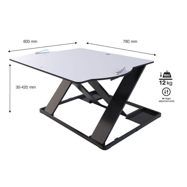 Opløft zijaanzicht met gasveermechanisme in beeld